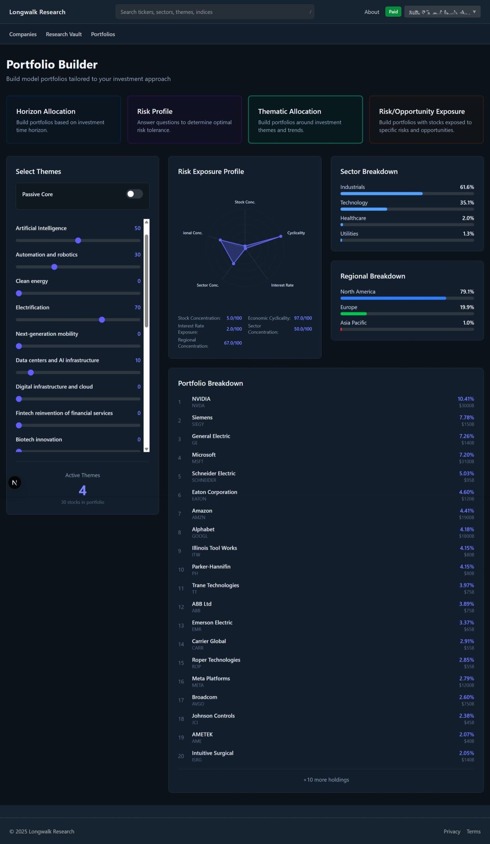 Portfolio Builder tools preview